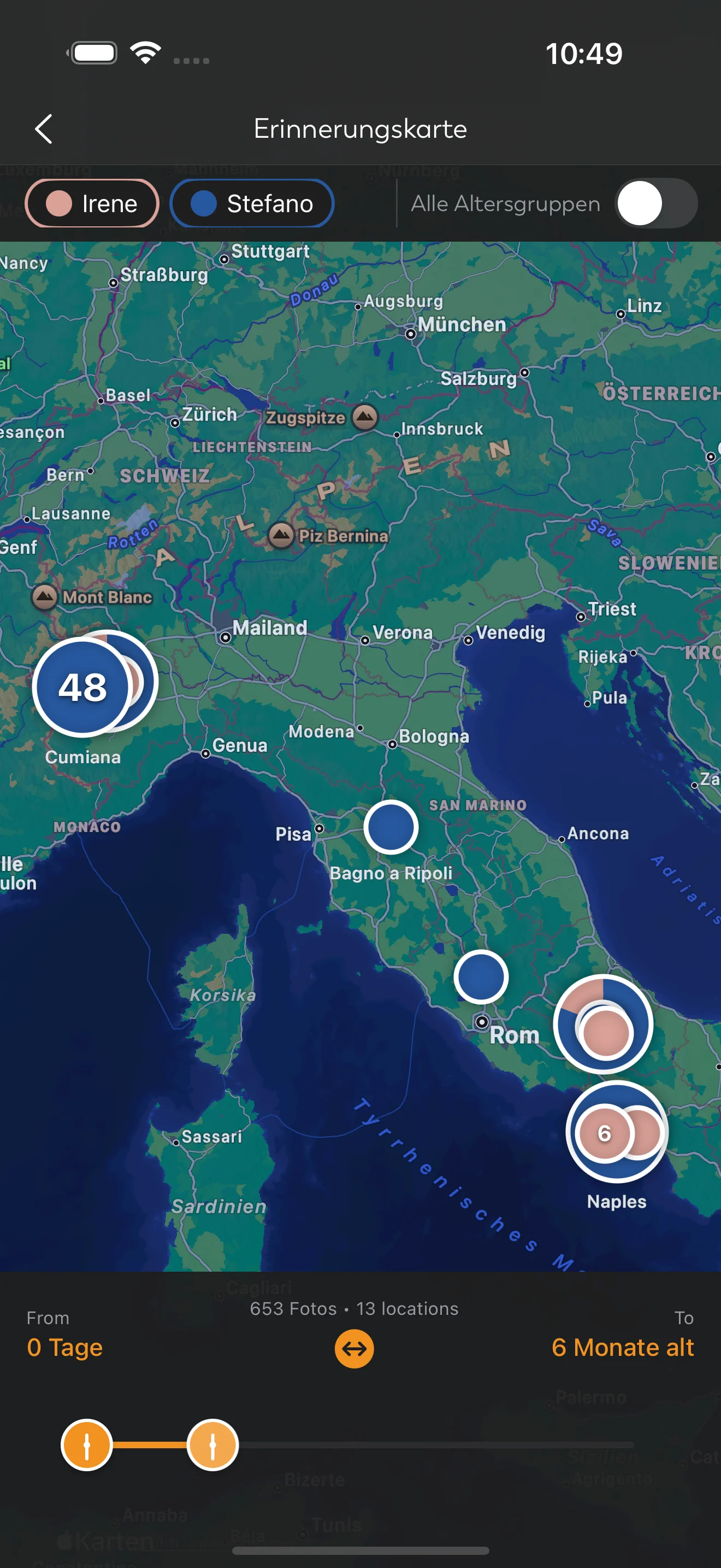 Erinnerungskarte mit Fotostandorten