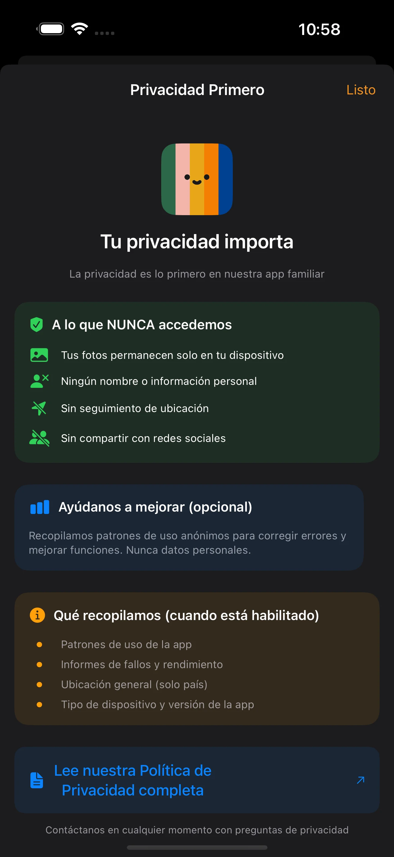 Configuración y controles de privacidad