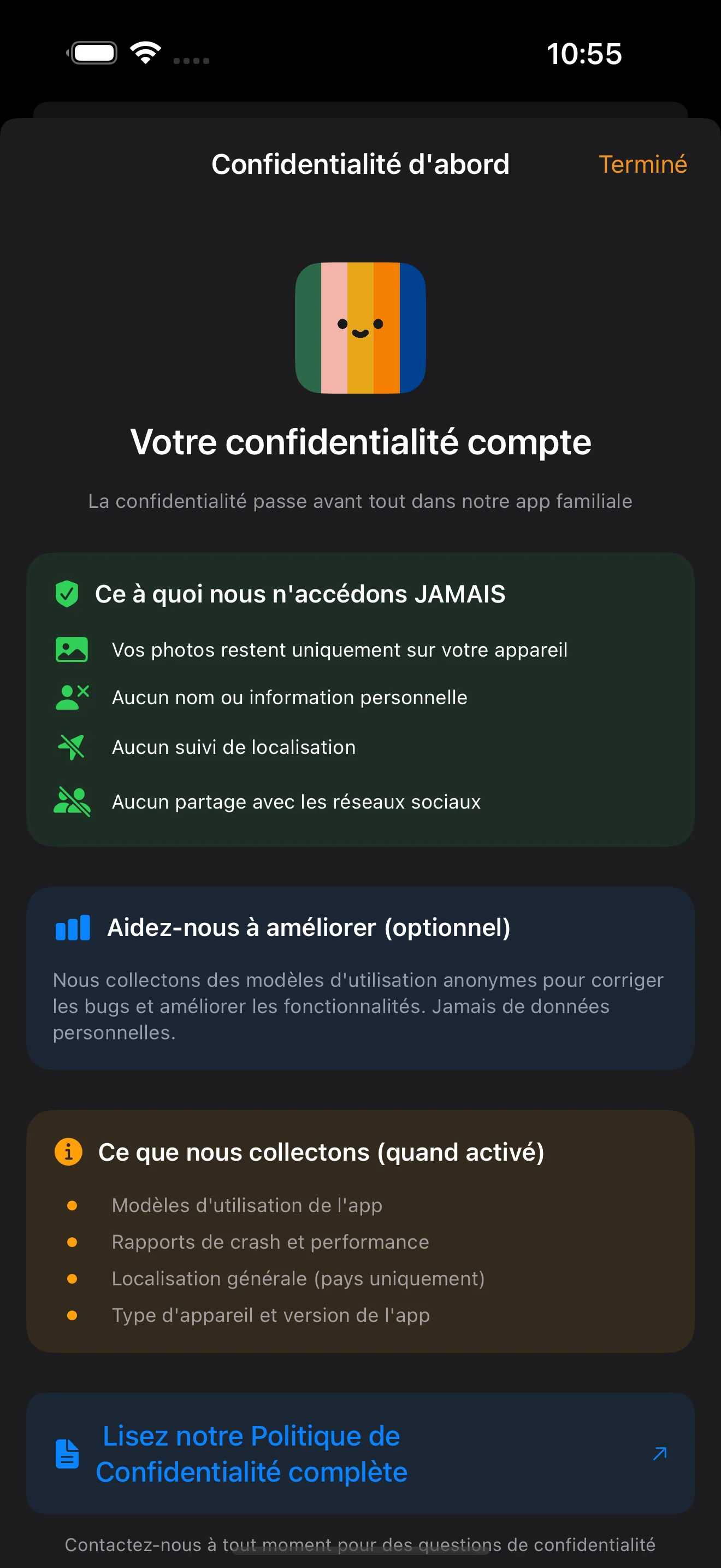 Paramètres et contrôles de confidentialité