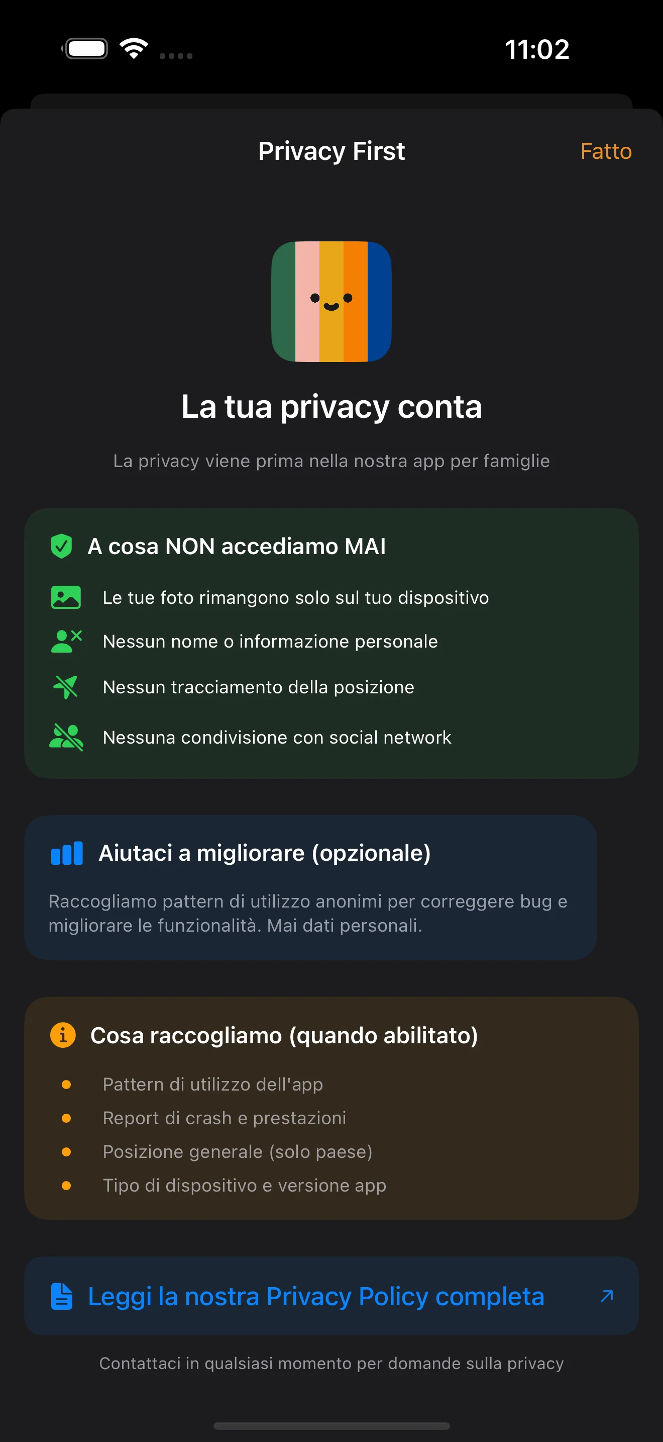 Impostazioni e controlli privacy