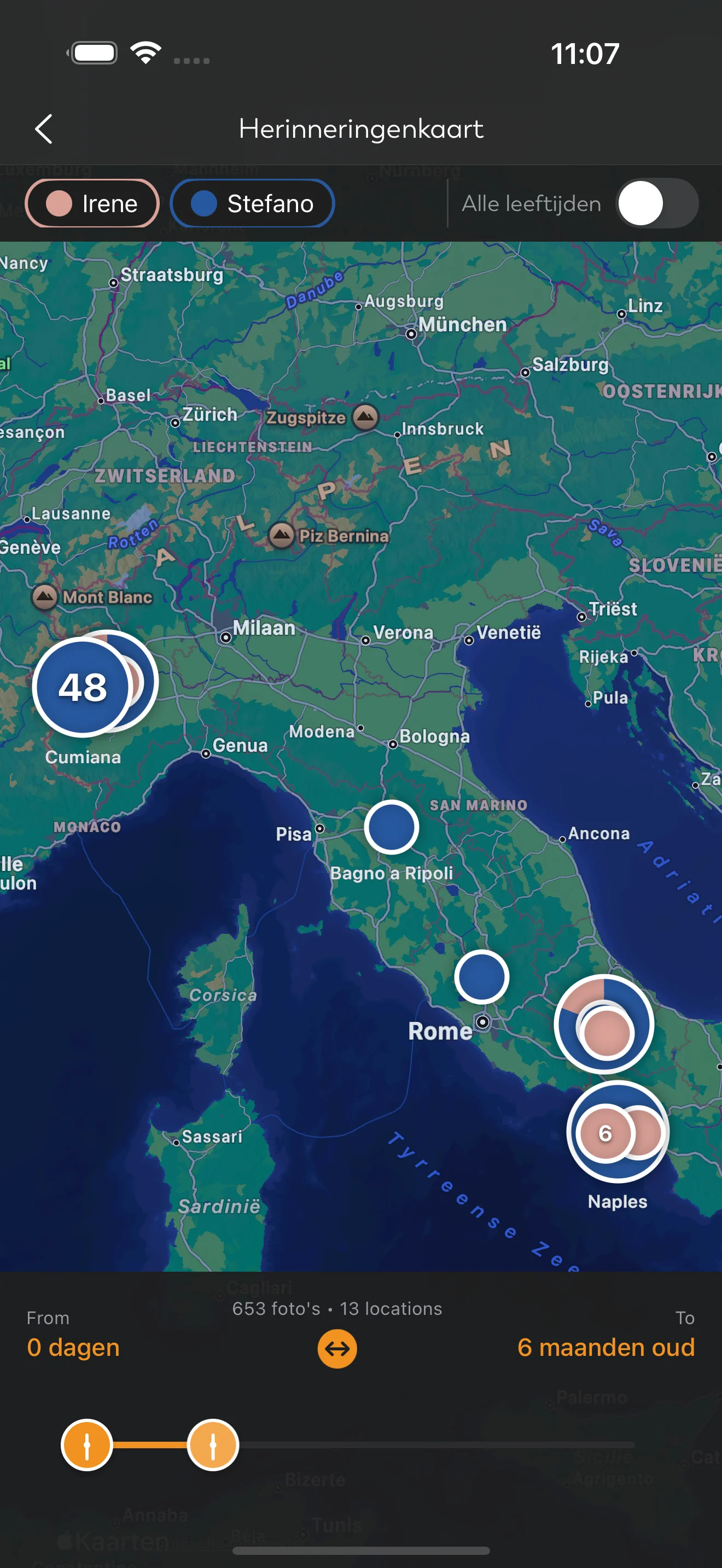 Herinneringskaart met fotolocaties