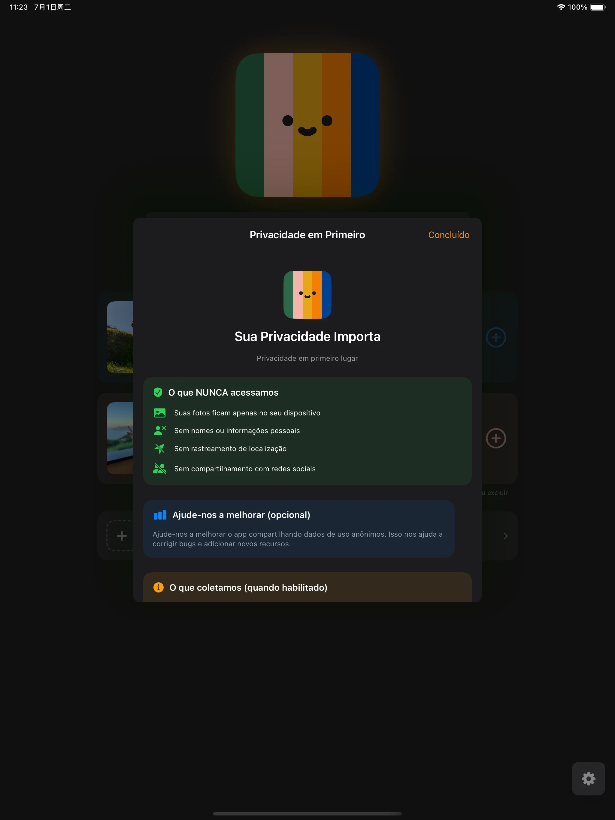 Configurações e controles de privacidade